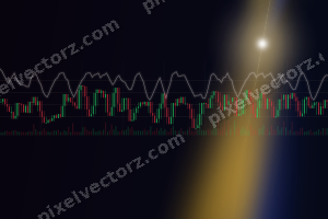 Leuchtender Neon Diagramm Hintergrund in Bernstein und Blau