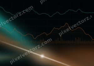 Leuchtender Neon Diagramm Hintergrund in Orange und Petrol