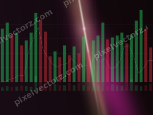 Leuchtender Neon Diagramm Hintergrund in Magenta und Limette