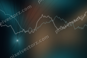 Leuchtender Neon Diagramm Hintergrund in Petrol und Orange