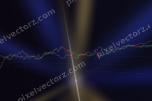 Leuchtender Neon Diagramm Hintergrund in Blau und Bernstein