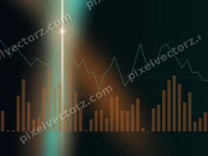 Leuchtender Neon Diagramm Hintergrund in Orange und Petrol