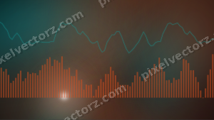 Leuchtender Neon Diagramm Hintergrund in Orange und Petrol