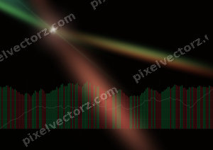 Leuchtender Neon Diagramm Hintergrund in Rot und Orange