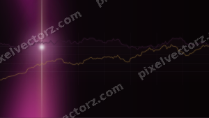 Leuchtender Neon Diagramm Hintergrund in Magenta und Bernstein