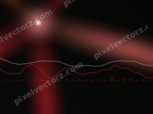 Leuchtender Neon Diagramm Hintergrund in Rot und Bernstein
