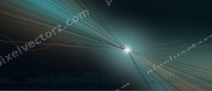 Leuchtender Neon Diagramm Hintergrund in Petrol und Orange