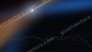 Leuchtender Neon Diagramm Hintergrund in Blau und Orange
