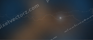 Leuchtender Neon Diagramm Hintergrund in Blau und Orange