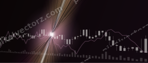 Leuchtender Neon Diagramm Hintergrund in Magenta und Bernstein