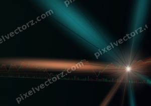 Leuchtender Neon Diagramm Hintergrund in Orange und Petrol