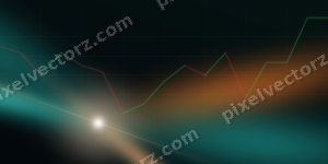Leuchtender Neon Diagramm Hintergrund in Orange und Petrol