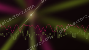 Leuchtender Neon Diagramm Hintergrund in Limette und Rosa