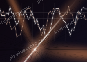 Leuchtender Neon Diagramm Hintergrund in Orange und Blau