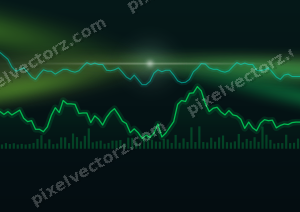 Leuchtender Neon Diagramm Hintergrund in Grün und Limette