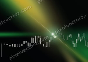Leuchtender Neon Diagramm Hintergrund in Grün und Bernstein