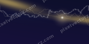 Leuchtender Neon Diagramm Hintergrund in Bernstein und Blau