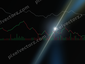 Leuchtender Neon Diagramm Hintergrund in Blau und Gelb