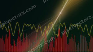 Leuchtender Neon Diagramm Hintergrund in Rot und Orange
