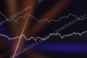 Leuchtender Neon Diagramm Hintergrund in Orange und Blau