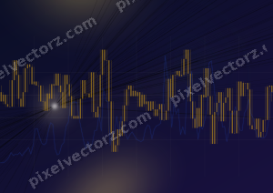 Leuchtender Neon Diagramm Hintergrund in Bernstein und Blau