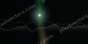 Leuchtender Neon Diagramm Hintergrund in Grün und Bernstein