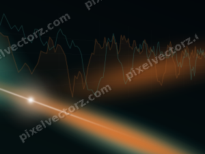 Leuchtender Neon Diagramm Hintergrund in Orange und Petrol