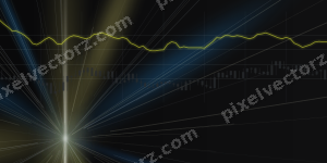 Leuchtender Neon Diagramm Hintergrund in Blau und Gelb