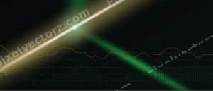 Leuchtender Neon Diagramm Hintergrund in Grün und Bernstein