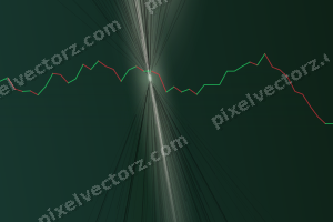 Leuchtender Neon Diagramm Hintergrund in Dunkelgrün und Bernstein