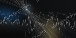Leuchtender Neon Diagramm Hintergrund in Blau und Bernstein