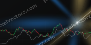 Leuchtender Neon Diagramm Hintergrund in Blau und Bernstein