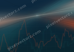 Leuchtender Neon Diagramm Hintergrund in Dunkelpetrol und Orange