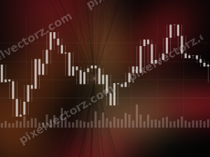 Leuchtender Neon Diagramm Hintergrund in Rot und Bernstein