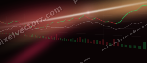 Leuchtender Neon Diagramm Hintergrund in Rosa und Bernstein